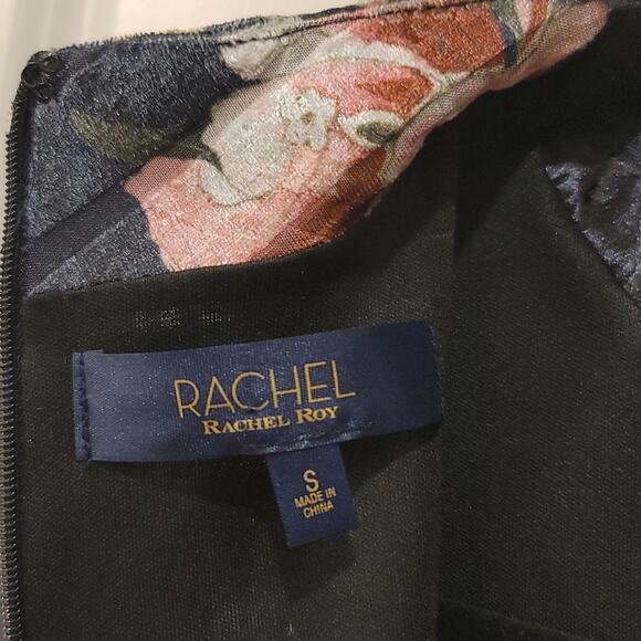 Rachel Roy Velvet Floral Print Midi Dress with Mockneck - Picture 6 of 8